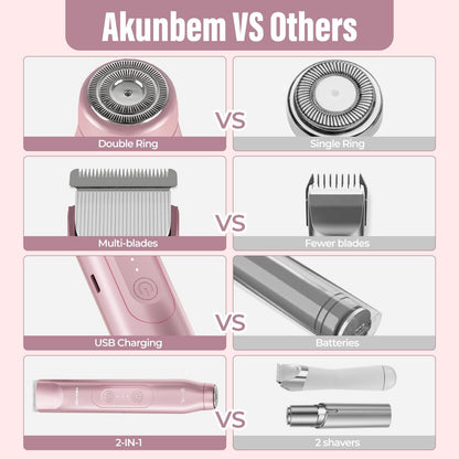 2-in-1 portable bikini trimmer & shaver for women