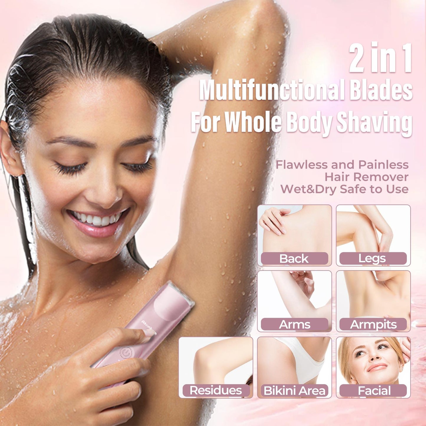 2-in-1 portable bikini trimmer & shaver for women